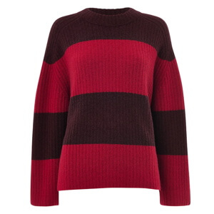Whistles Red Wool Mix Wide Stripe Knit